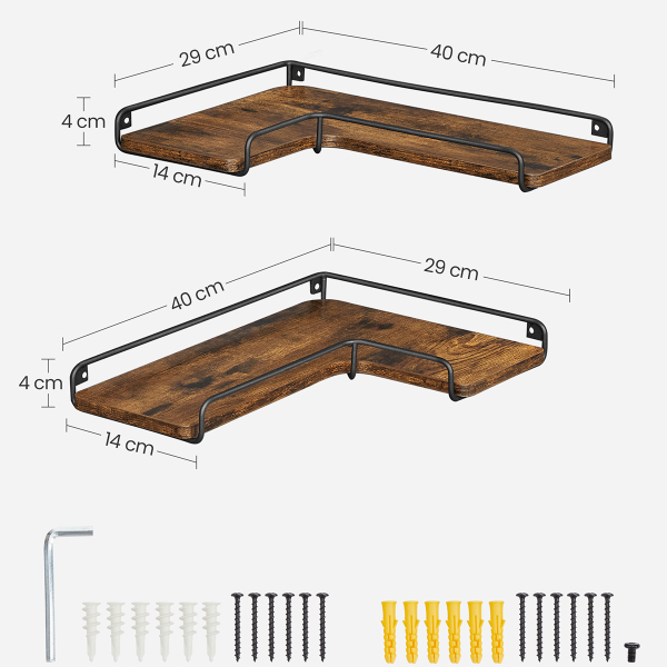 Γωνιακά Ράφια Τοίχου (Σετ 2τμχ) Vasagle LLS831B01