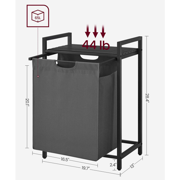 Καλάθι Απλύτων Με Πάγκο (50x33x76) Vasagle BLH101G01