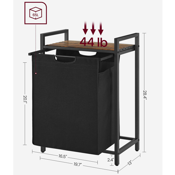 Καλάθι Απλύτων Με Πάγκο (50x33x76) Vasagle BLH101B01