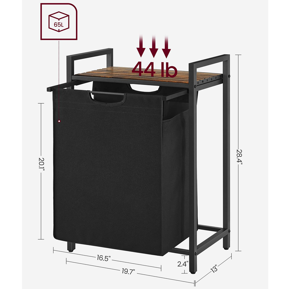 Καλάθι Απλύτων με Πάγκο (50X33X76) Vasagle Blh101B01 Home Μπάνιο Καλάθια Spitishop