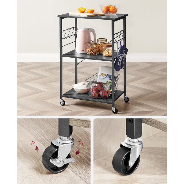 Τρόλεϊ/Ραφιέρα 3 Θέσεων (60x40x84) Vasagle KKS060B42