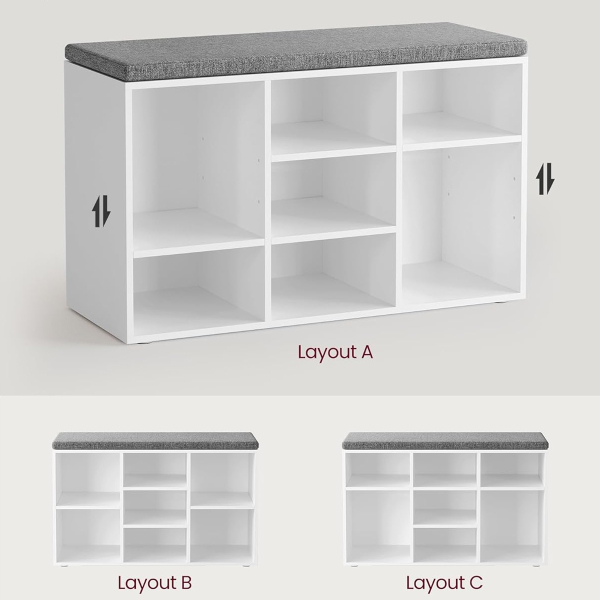 Παγκάκι Εισόδου Με Αποθηκευτικό Χώρο (78.5x30.3x48) Vasagle LHS009W14