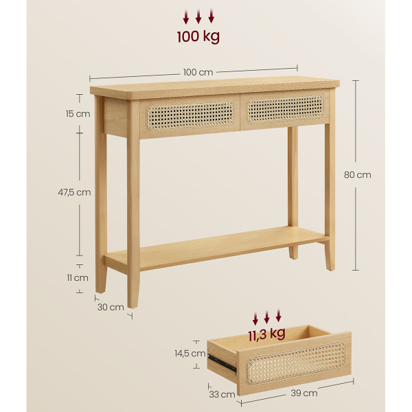 Κονσόλα Εισόδου (100x30x80) Vasagle LNT016Y57