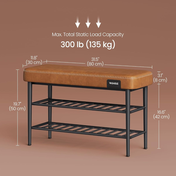 Παγκάκι Εισόδου - Παπουτσοθήκη 6 Θέσεων (80x30x50) Vasagle LSB054K01