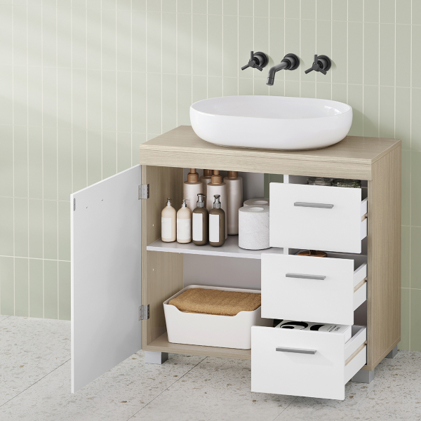 Ντουλάπι Μπάνιου Με Συρτάρια Για Νιπτήρα (70x30x64) Vasagle BBK503K01V1