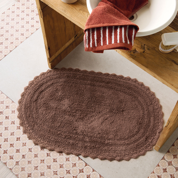 Πατάκι Μπάνιου Οβάλ (70x110) Kentia Loft Mack 43 Brown