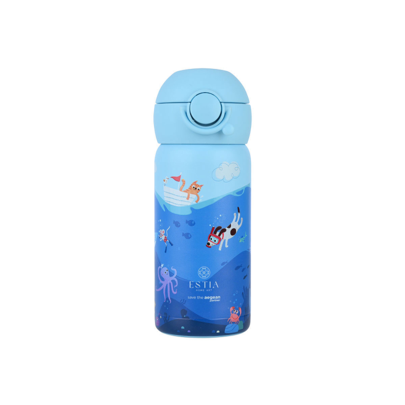 Παγούρι - Θερμός 350ml Με Καλαμάκι Estia Save The Aegean Ocean Play 01-33040