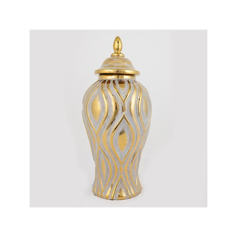 Διακοσμητικό Βάζο Με Καπάκι (Φ18.8x42.6) Estheti 752-20016
