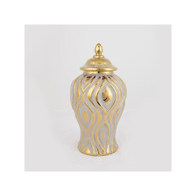 Διακοσμητικό Βάζο Με Καπάκι (Φ16.2x30.6) Estheti 752-20018