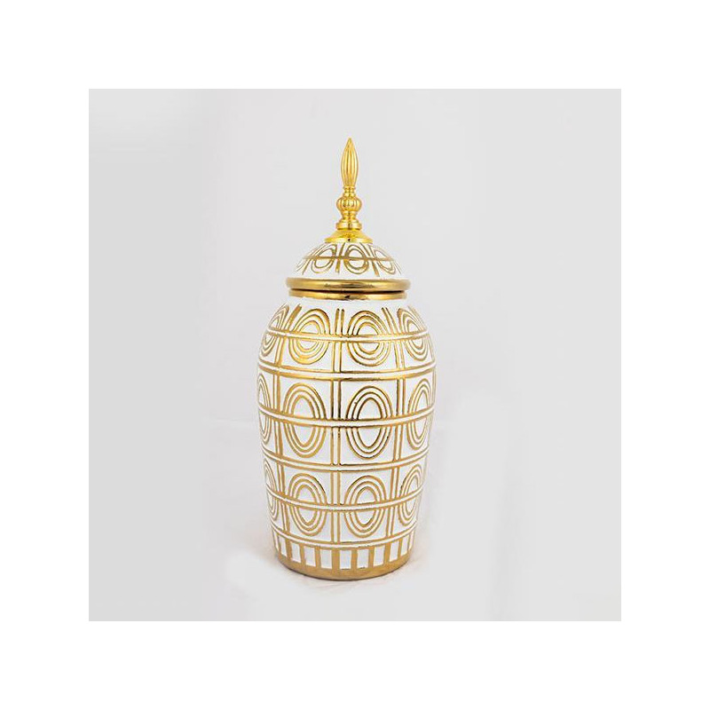 Διακοσμητικό Βάζο Με Καπάκι (Φ15x35.2) Estheti 752-20038