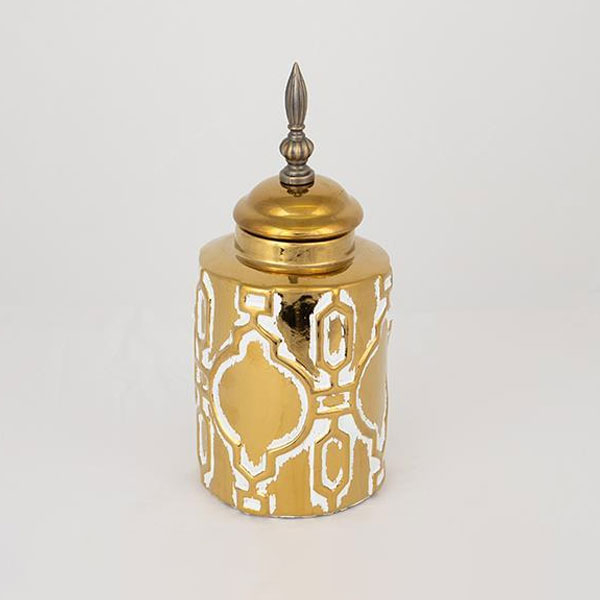 Διακοσμητικό Βάζο Με Καπάκι (Φ12.5x28) Estheti 752-20077