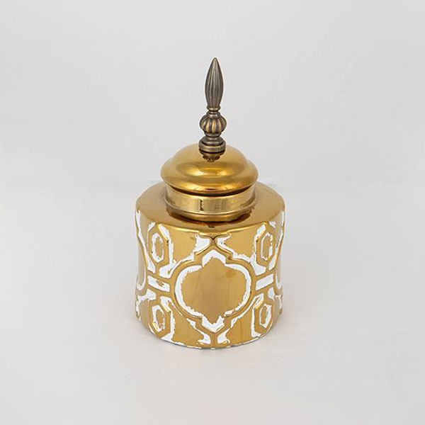 Διακοσμητικό Βάζο Με Καπάκι (Φ13x24) Estheti 752-20078