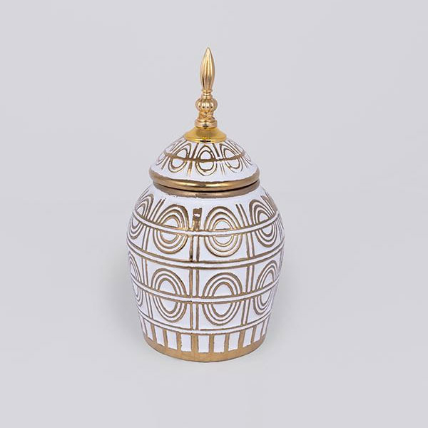 Διακοσμητικό Βάζο Με Καπάκι (Φ15x28) Estheti 752-20351