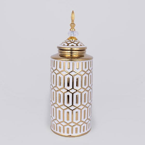 Διακοσμητικό Βάζο Με Καπάκι (Φ16.9x45.7) Estheti 752-20358