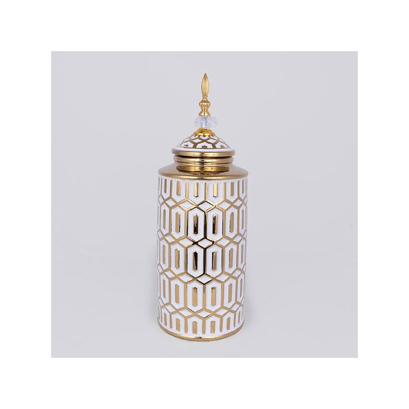 Διακοσμητικό Βάζο Με Καπάκι (Φ16.9x45.7) Estheti 752-20358