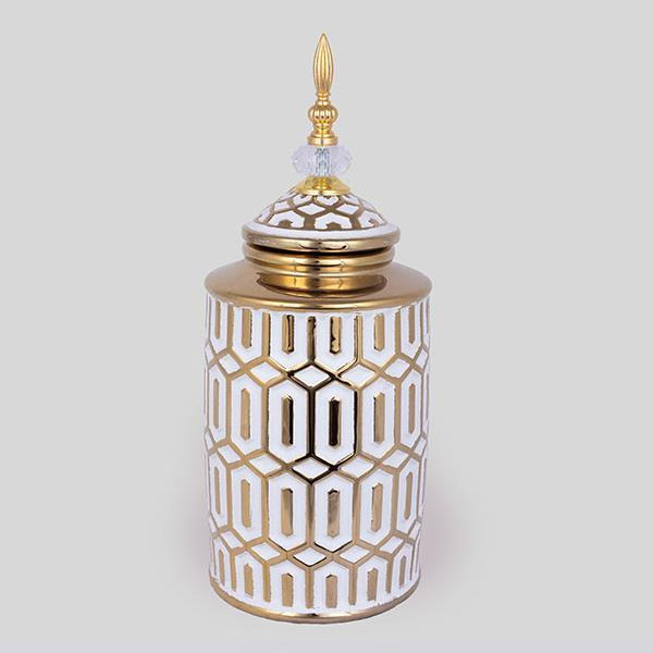 Διακοσμητικό Βάζο Με Καπάκι (Φ16.9x40.2) Estheti 752-20359