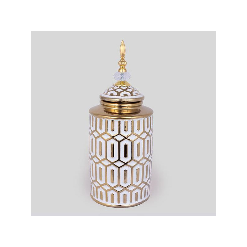 Διακοσμητικό Βάζο Με Καπάκι (Φ16.9x40.2) Estheti 752-20359