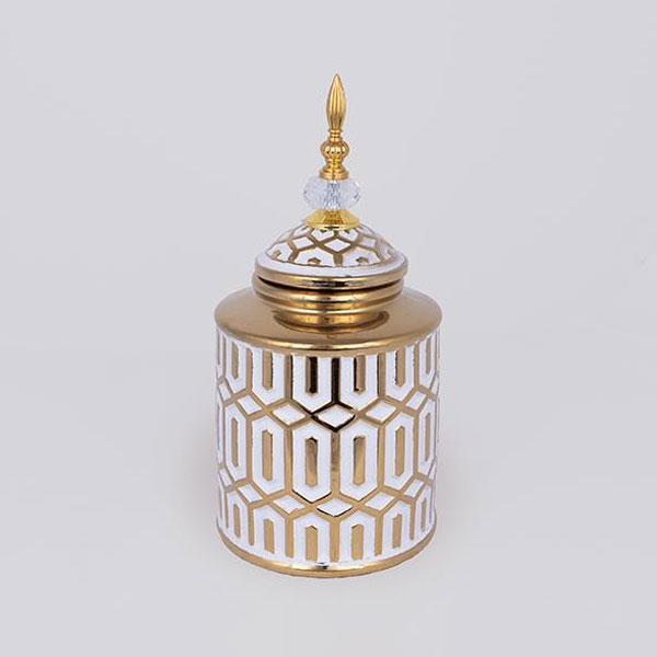 Διακοσμητικό Βάζο Με Καπάκι (Φ16.9x33.7) Estheti 752-20360