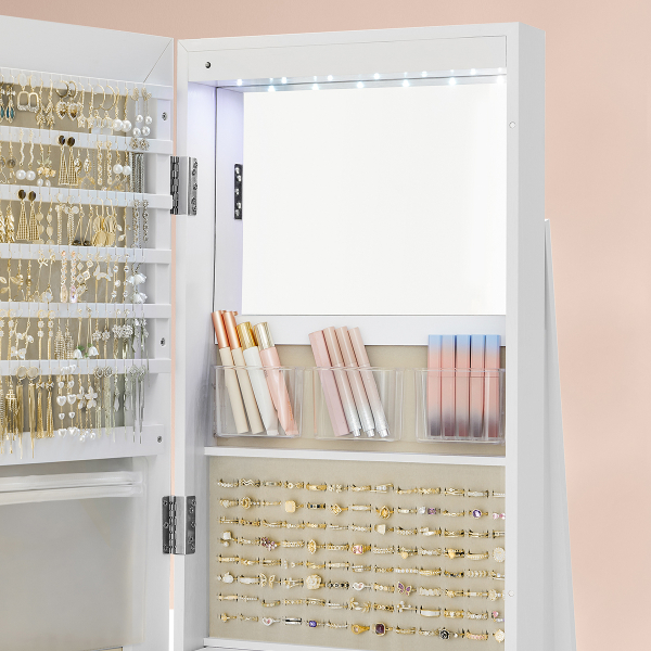 Καθρέφτης Δαπέδου Περιστρεφόμενος/Κοσμηματοθήκη (37x9.5x162.5) Songmics JJC007W02V1