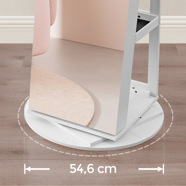 Καθρέφτης Δαπέδου Περιστρεφόμενος/Κοσμηματοθήκη (37x9.5x162.5) Songmics JJC007W02V1