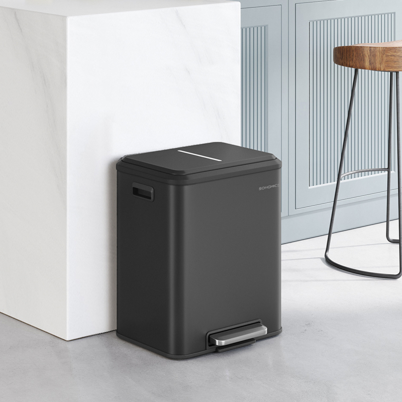 Κάδος Απορριμμάτων Διπλός (41.7x33.2x49.4) Songmics 30lt LTB544B02