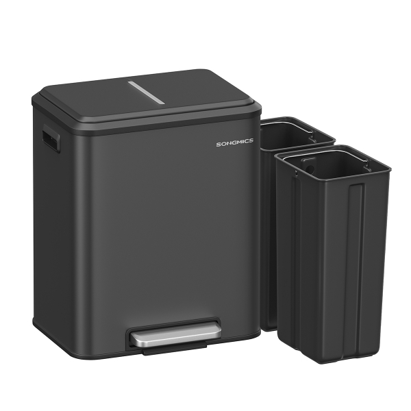 Κάδος Απορριμμάτων Διπλός (41.7x33.2x49.4) Songmics 30lt LTB544B02