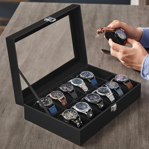 Θήκη Για 12 Ρολόγια (30.2x20.2x7.8) Songmics JWB12BV2
