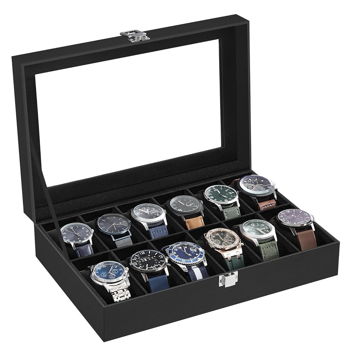 Θήκη Για 12 Ρολόγια (30.2x20.2x7.8) Songmics JWB12BV2 φωτογραφία