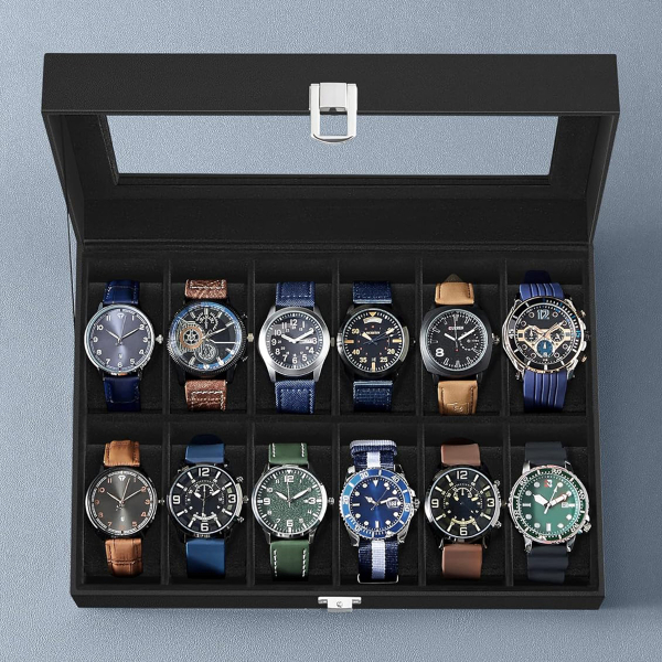 Θήκη Για 12 Ρολόγια (30.2x20.2x7.8) Songmics JWB12BV2