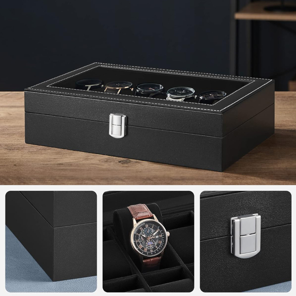 Θήκη Για 12 Ρολόγια (30.2x20.2x7.8) Songmics JWB12BV2