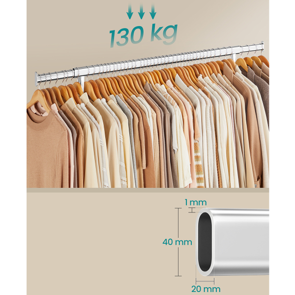 Κρεμάστρα Δαπέδου Επεκτεινόμενη 160εκ. Τροχήλατη Songmics HSR11SV2