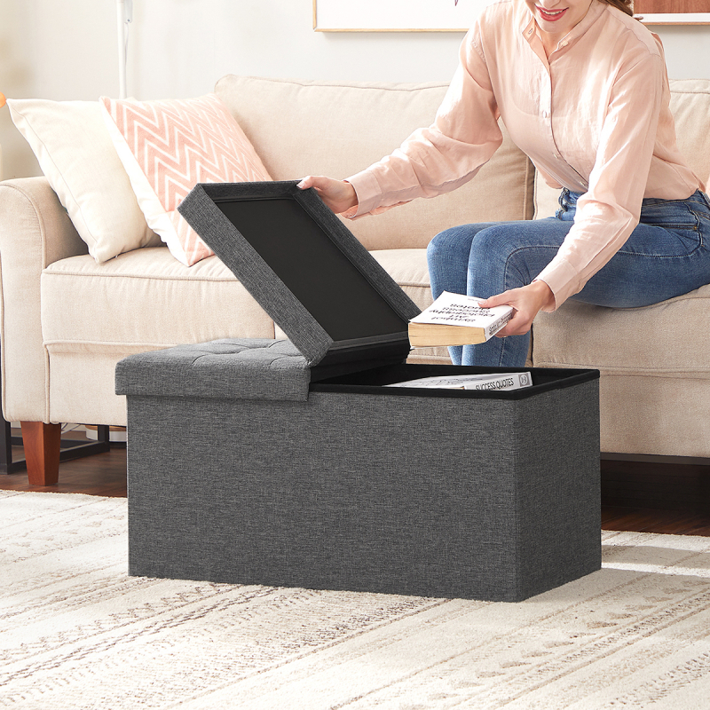 Ταμπουρέ Με Αποθηκευτικό Χώρο (76x38x38) Songmics LSF46GYZ