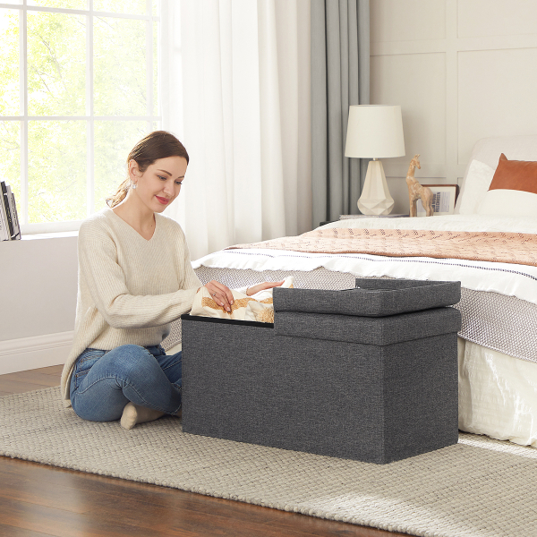 Ταμπουρέ Με Αποθηκευτικό Χώρο (76x38x38) Songmics LSF46GYZ