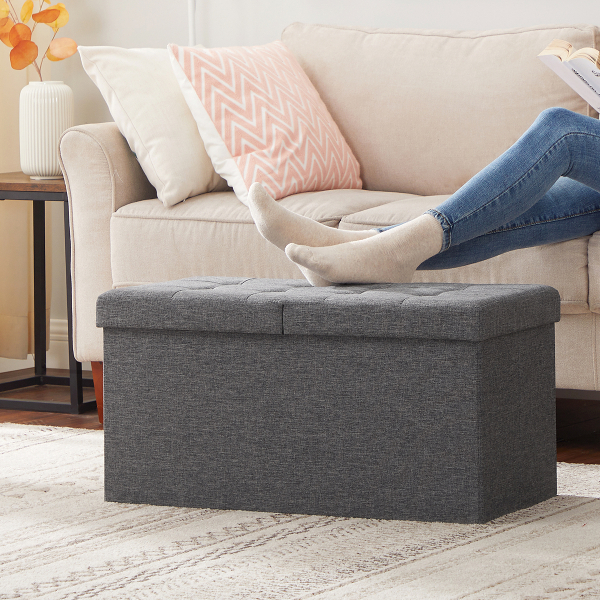 Ταμπουρέ Με Αποθηκευτικό Χώρο (76x38x38) Songmics LSF46GYZ