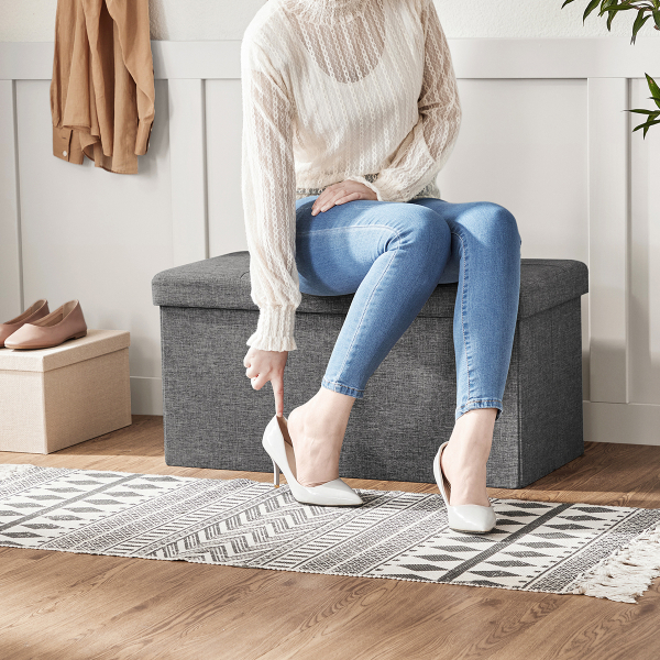 Ταμπουρέ Με Αποθηκευτικό Χώρο (76x38x38) Songmics LSF46GYZ