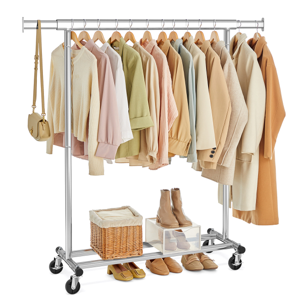 Κρεμάστρα Δαπέδου Επεκτεινόμενη 161.5εκ. Τροχήλατη Songmics HSR13S