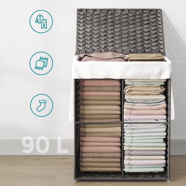 Καλάθι Απλύτων 90Lit (45.5x32x61) Songmics LCB051G01V1