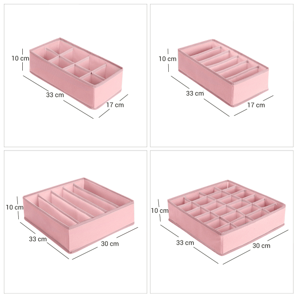 Θήκες Οργάνωσης Συρταριών (Σετ 4τμχ) Songmics RUS04PK