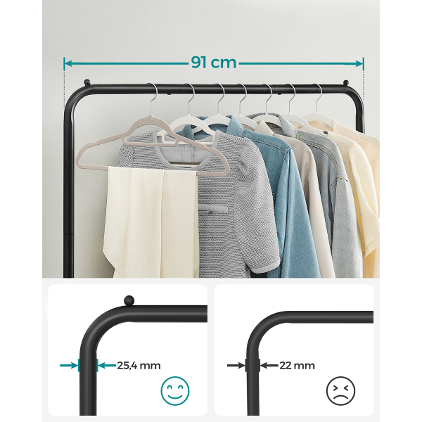 Κρεμάστρα Δαπέδου 158εκ. Τροχήλατη Songmics HSR25BKV1