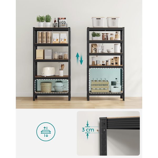 Μεταλλική Ραφιέρα Δαπέδου 5 Θέσεων (75x30x150) Songmics GLR030B01