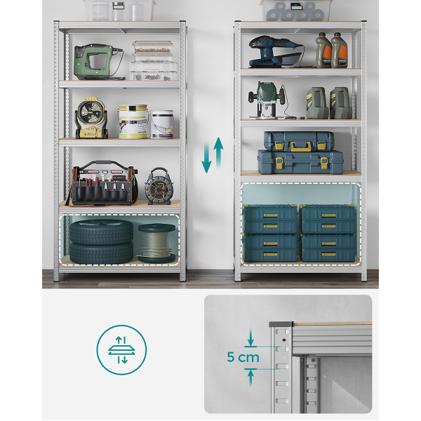 Μεταλλική Ραφιέρα Δαπέδου 5 Θέσεων (100x50x200) Songmics GLR050E01