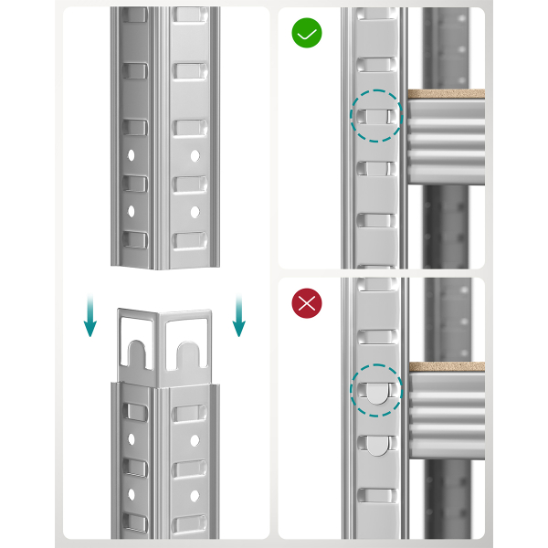 Μεταλλική Ραφιέρα Δαπέδου 5 Θέσεων (100x50x200) Songmics GLR050E01