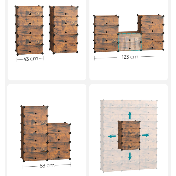 Κουτιά Αποθήκευσης - Παπουτσοθήκη 10τμχ Songmics LPC010A01