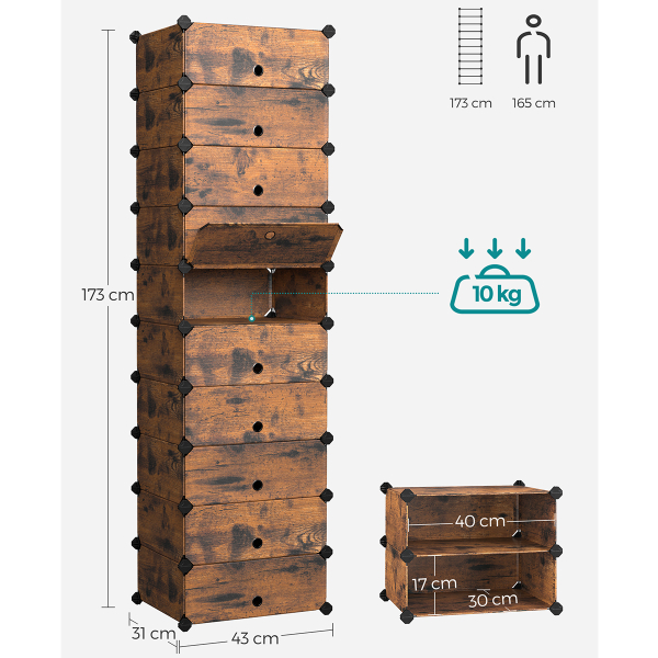 Κουτιά Αποθήκευσης - Παπουτσοθήκη 10τμχ Songmics LPC010A01