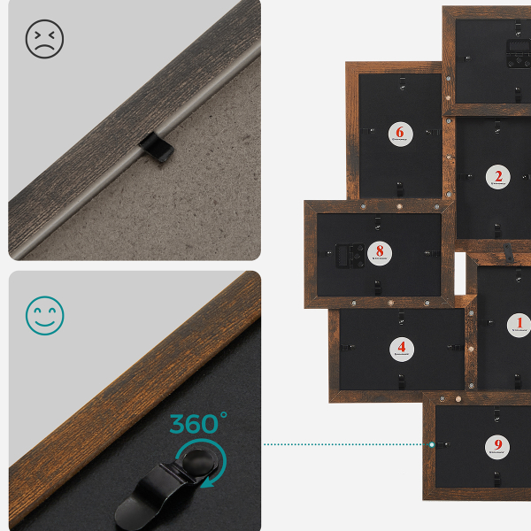 Κορνίζα Τοίχου 10 Θέσεων (49.3x2x60) Songmics RPF020X01