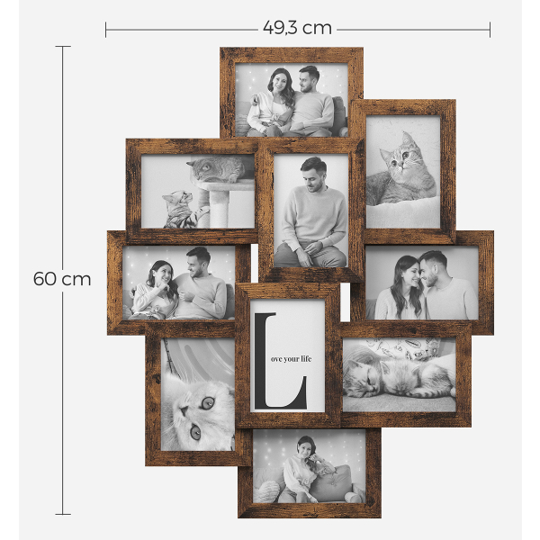 Κορνίζα Τοίχου 10 Θέσεων (49.3x2x60) Songmics RPF020X01