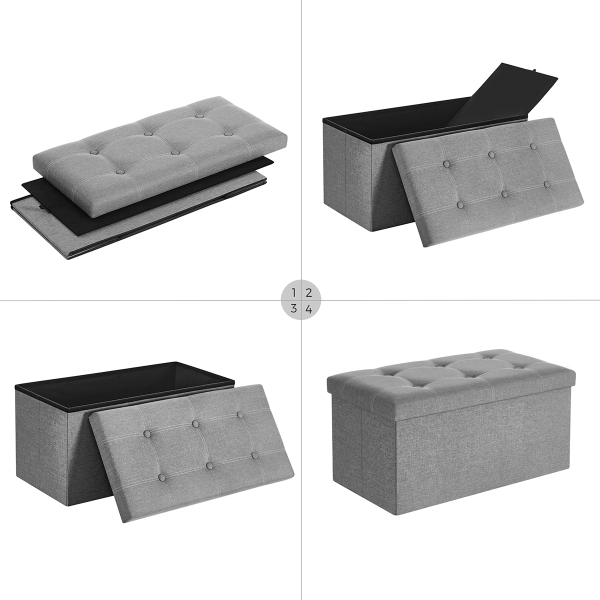 Ταμπουρέ Με Αποθηκευτικό Χώρο (76x38x38) Songmics LSF001G02