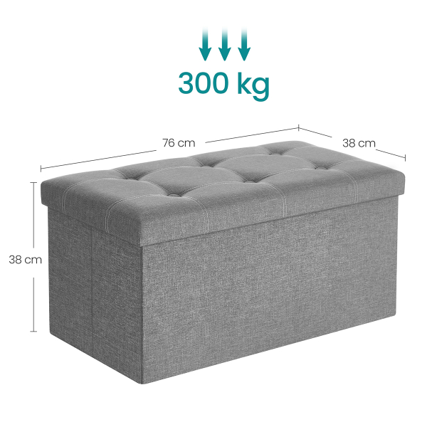 Ταμπουρέ Με Αποθηκευτικό Χώρο (76x38x38) Songmics LSF001G02