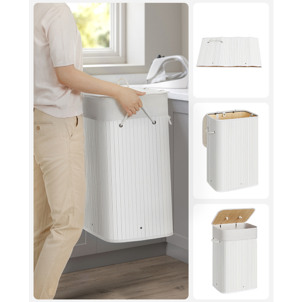 Καλάθι Απλύτων 72Lit (40x30x61) Songmics LCB010W01V1