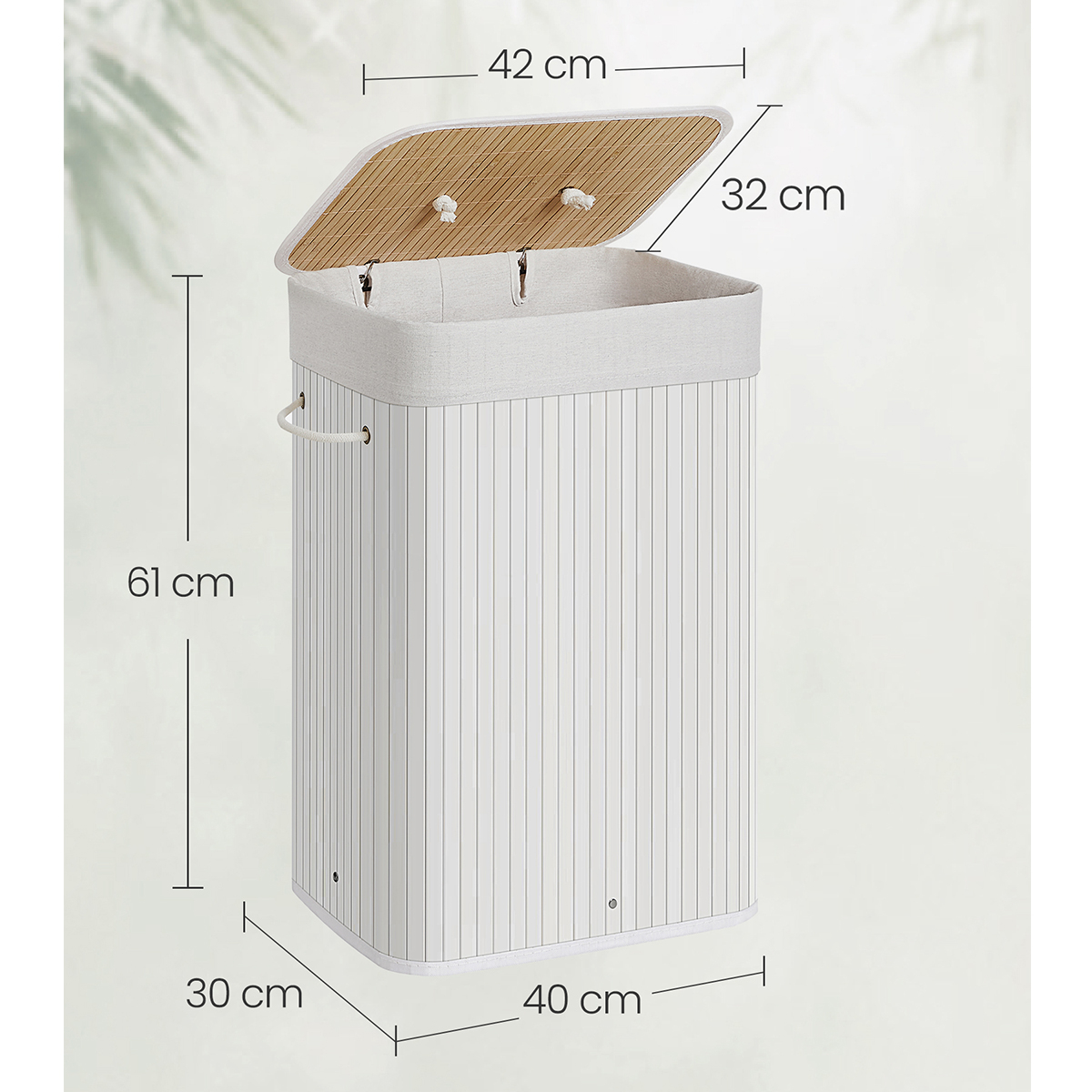 Καλάθι Απλύτων 72Lit (40X30X61) Songmics Lcb010W01V1 Home Μπάνιο Καλάθια Spitishop